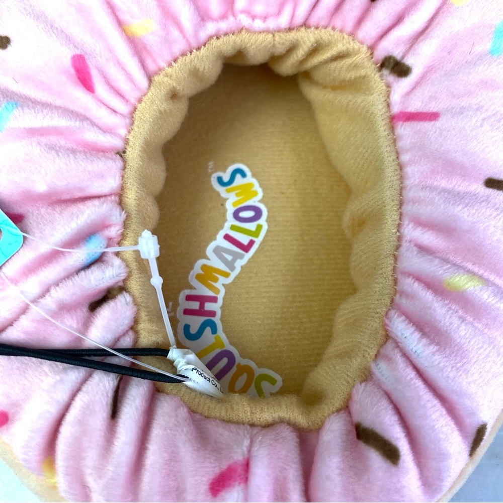 Squishmallows Slippers Kid's Girl Pink Dabria Donut Doughnut Plush Size 4/5 New - Picture 9 of 10